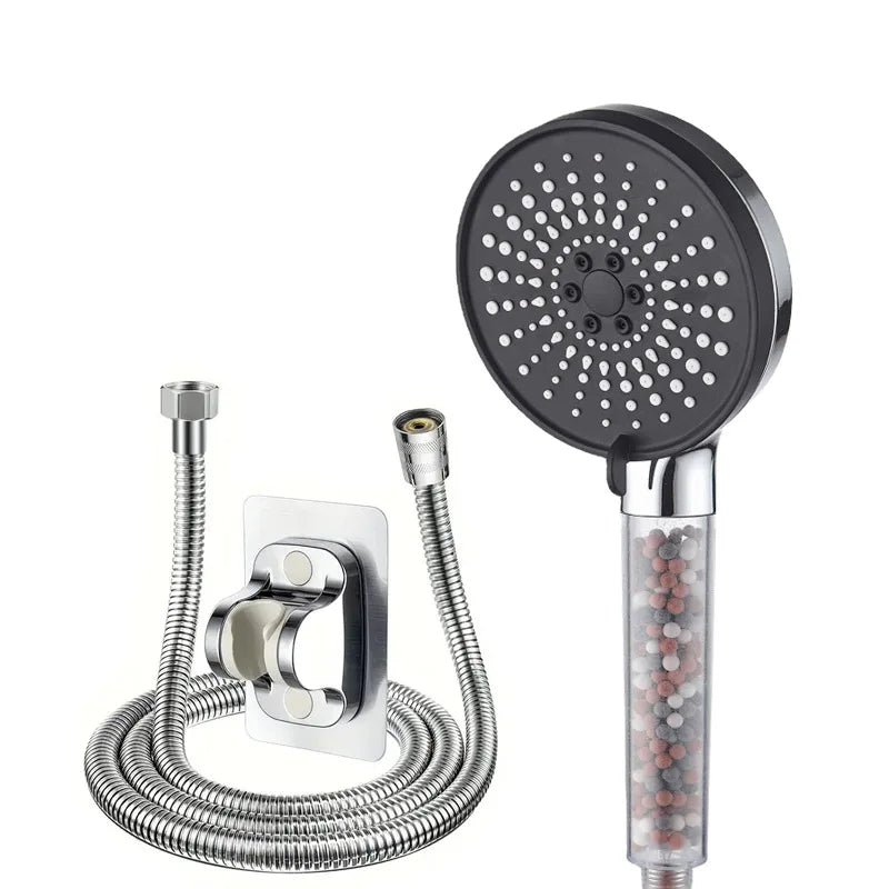 5-speed Water Adjustment Filter Shower Head High Pressure Negative Ion Hard Water Softening Shower Head Set