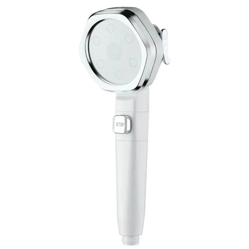Hexagonal Pressurized Shower Head Four-speed Supercharged Hard ABS Fall-resistant Water Filter Bathroom Accessories