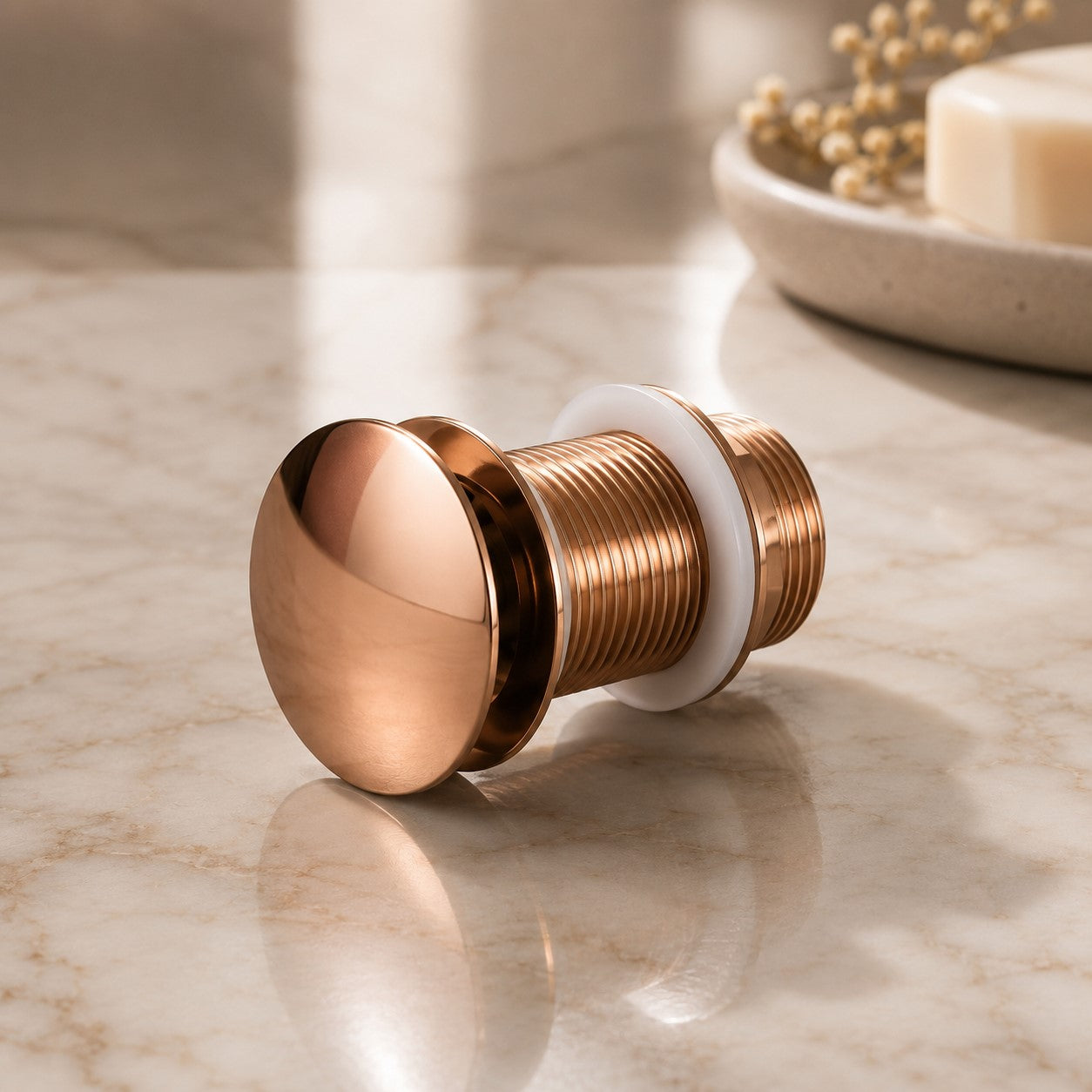 Bathroom Sink Push Down Pop Up Stopper Drain in Brushed Gold,Matt Black,White,Rose Gold,Gold,Chrome Washbasin Accessoires