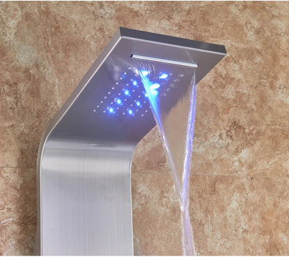 Wanmivezlo Shower Panel Column 6-Ways Functions LED Rain Waterfall Shower With Digital Display and Bidet Bath Shower Crane