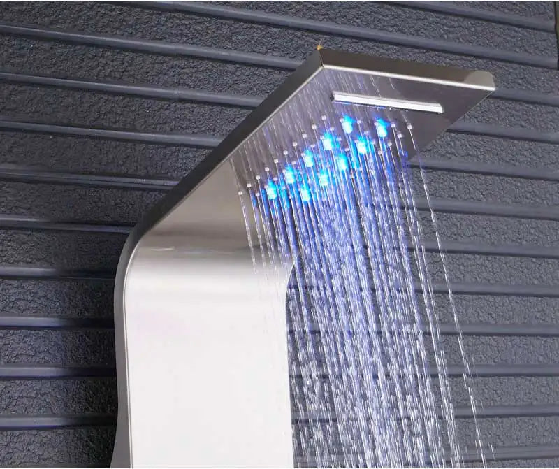 Wanmivezlo Shower Panel Column 6-Ways Functions LED Rain Waterfall Shower With Digital Display and Bidet Bath Shower Crane