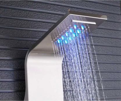 Wanmivezlo Shower Panel Column 6-Ways Functions LED Rain Waterfall Shower With Digital Display and Bidet Bath Shower Crane