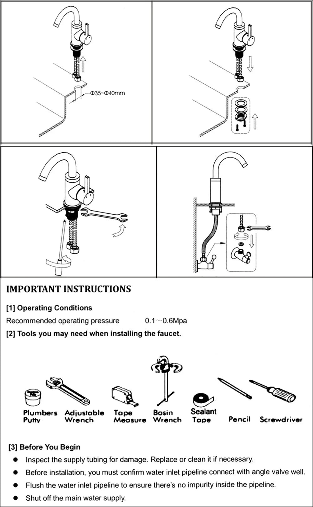 POIQIHY Antique Brass Basin Vessel Sink Faucet Deck Mounted One Hole Cold Hot Water Cold Hot Mixer Tap Bathroom Faucet  1 Hole
