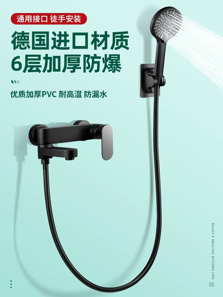 New 1.5/2/3m PVC Handheld Shower Head Hose Flexible Anti Winding Explosion-proof Water Tube Bathroom Faucet Hose Extension Pipe
