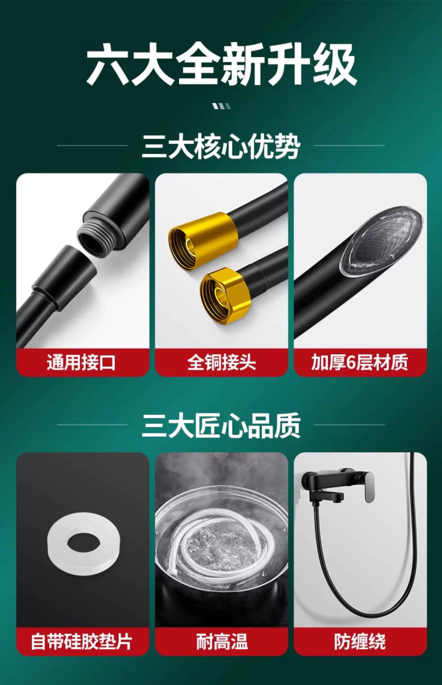 New 1.5/2/3m PVC Handheld Shower Head Hose Flexible Anti Winding Explosion-proof Water Tube Bathroom Faucet Hose Extension Pipe