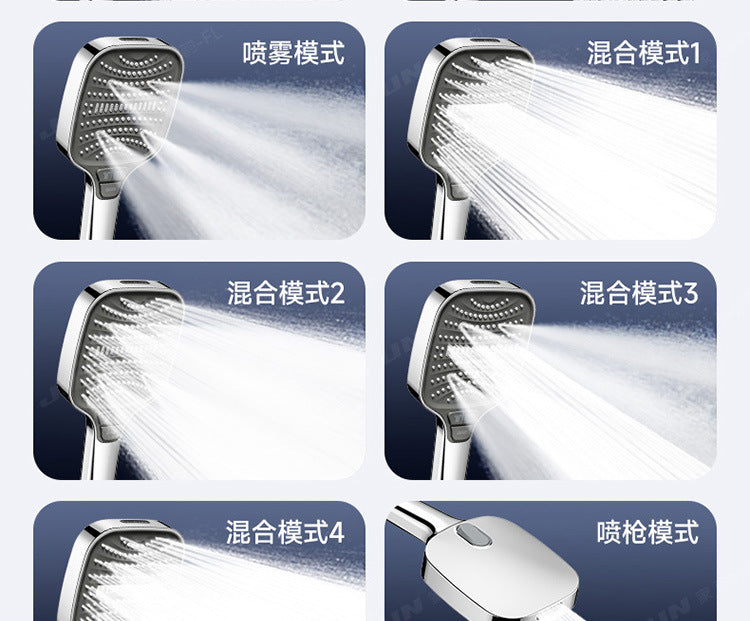 Adjustable Shower Head 8 Mode Rainfall Shower Large Flow Showerhead High Pressure Water Saving Shower Mixer Bathroom Accessories