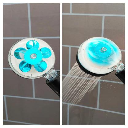LED Digital Temperature Display Shower Head Temperature Control Colorful Fan Spray Nozzle High Pressure Rainfall Bathroom Shower