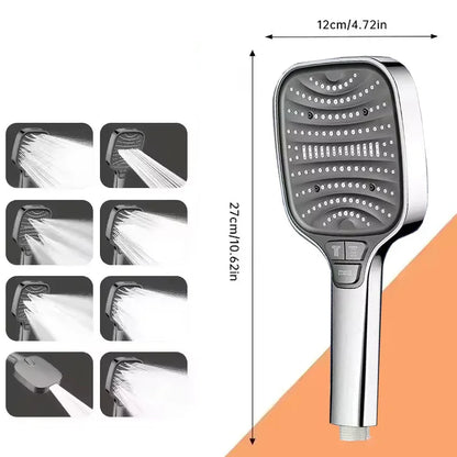 7 Modes Large Shower Head Adjustable One Key Stop Bathroom High-pressure Water-saving Shower Mixer Nozzles Bathroom Accessories