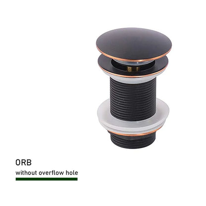Bathroom Sink Push Down Pop Up Stopper Drain in Brushed Gold,Matt Black,White,Rose Gold,Gold,Chrome Washbasin Accessoires
