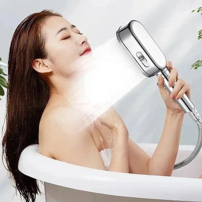 New High Pressure Shower Head 3 Modes Adjustable Spray with Massage Brush Filter Rain Shower Faucet Hose Bathroom Accessorie Set