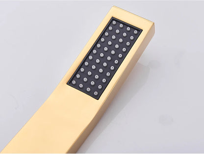 Uythner Handshower Head Brass Shower Head Square Handheld Head Replace Head Faucet Accessory Brass Material