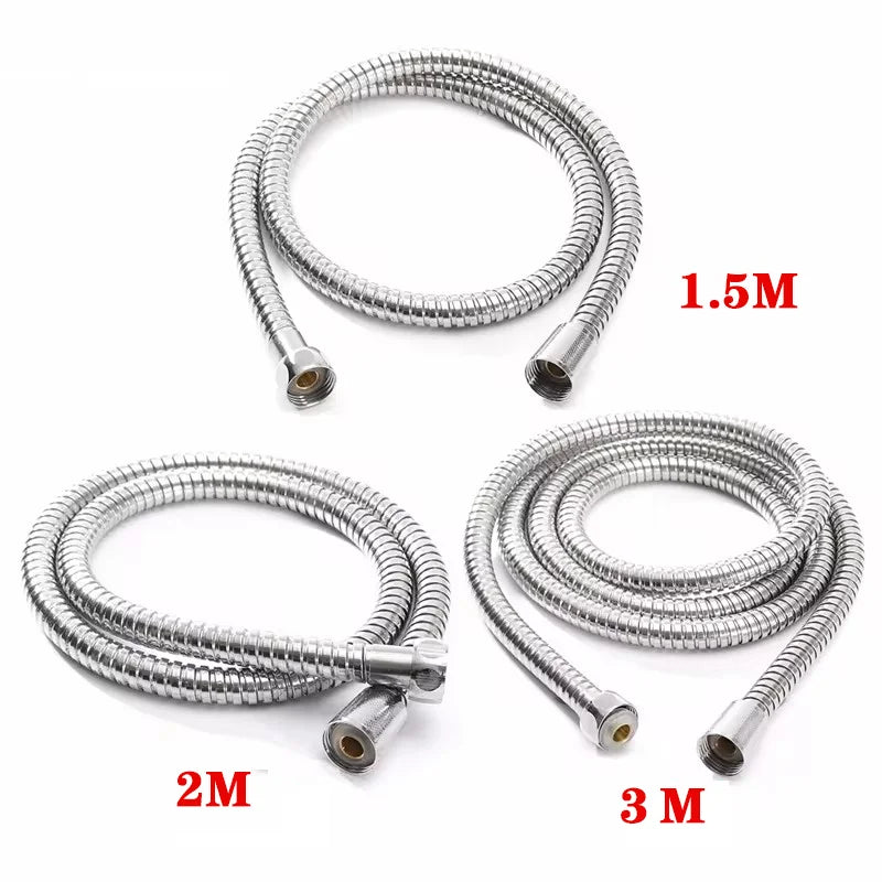 Golden 1.5m/2m/3m G1/2'' Flexible Shower Hose High Pressure Explosion-proof Stainless Steel Bathroom Shower Head Extension Pipe