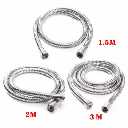 Golden 1.5m/2m/3m G1/2'' Flexible Shower Hose High Pressure Explosion-proof Stainless Steel Bathroom Shower Head Extension Pipe