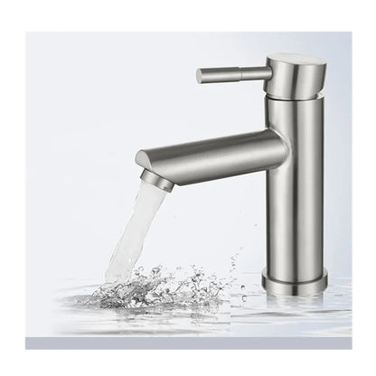 Matte Black Bathroom Basin Faucet Deck Mounted Short Hot and Cold Water Mixer Tap Crane For Vessel Sink