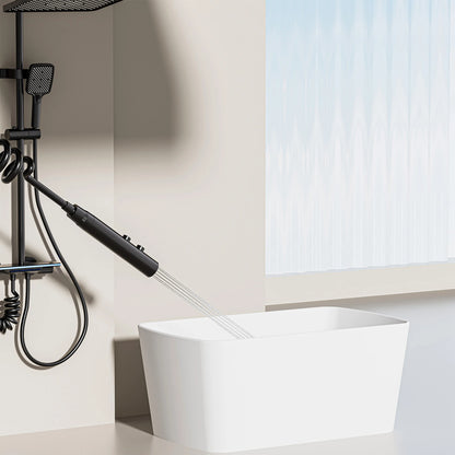 Smart Digital Display Shower System: LED Temperature Display, Copper Mixer Valve, Tempered Glass Panel & Rainfall Shower Set