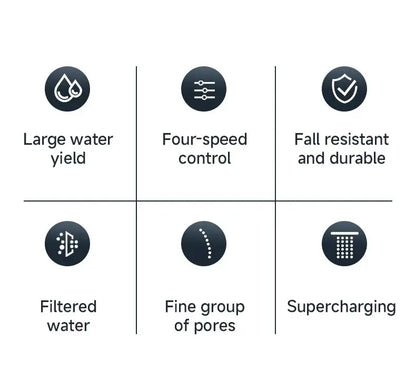 Hexagonal Pressurized Shower Head Four-speed Supercharged Hard ABS Fall-resistant Water Filter Bathroom Accessories