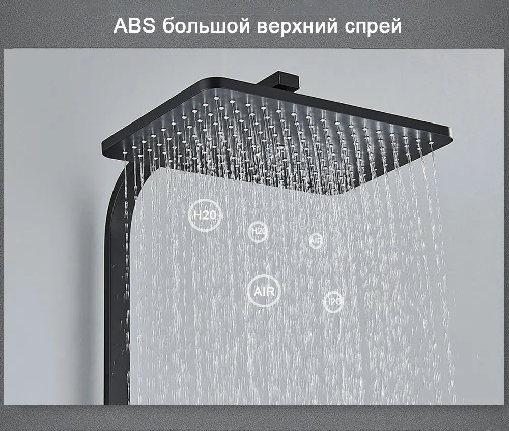 Black/Chrome Brass Shower Faucet Bathroom Shower Mixer Crane Rainfall Shower Set  For Bathroom