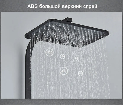 Black/Chrome Brass Shower Faucet Bathroom Shower Mixer Crane Rainfall Shower Set  For Bathroom