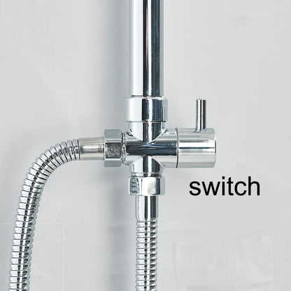 Chrome Bathroom Shower Faucet Set Wall Mounted Shower column Taps Rainfall Shower Mixer Crane