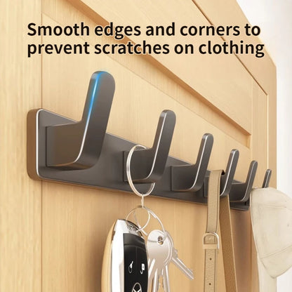 no drill Space Aluminum punch-free Kitchen Hook Bathroom Clothes Hooks Storage Rack Hook Door Wall Hanging Household Accessories