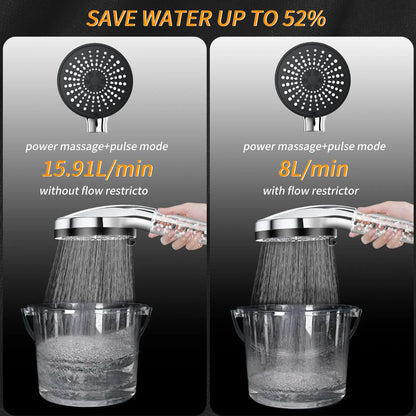 5-speed Water Adjustment Filter Shower Head High Pressure Negative Ion Hard Water Softening Shower Head Set