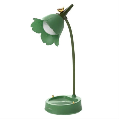 Pink Flower Cute Lamp LED Desk Lamp Table Light Adjustable Touch Rechargeable Battery Night Light for  Dorm Reading Table Light