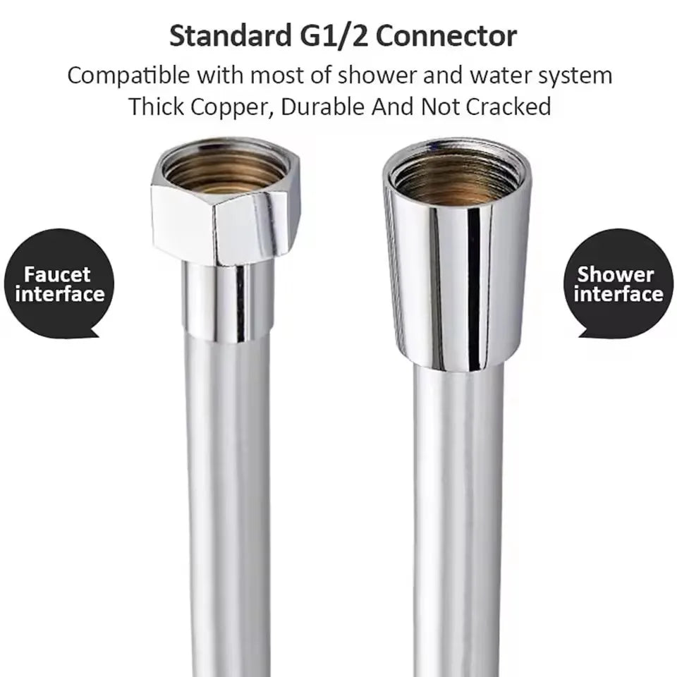 New 1.5/2/3m PVC Handheld Shower Head Hose Flexible Anti Winding Explosion-proof Water Tube Bathroom Faucet Hose Extension Pipe