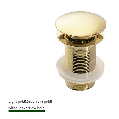 Bathroom Sink Push Down Pop Up Stopper Drain in Brushed Gold,Matt Black,White,Rose Gold,Gold,Chrome Washbasin Accessoires