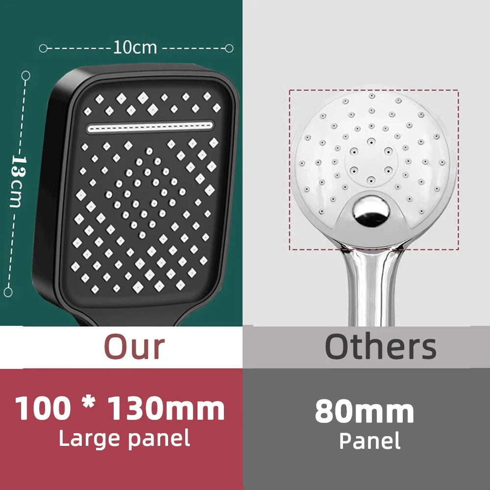 7 Modes Large Shower Head Adjustable One Key Stop Bathroom High-pressure Water-saving Shower Mixer Nozzles Bathroom Accessories