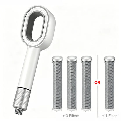 Handheld Shower Head ACF Filter High Pressure Water Saving Chlorine Removal Hard Water Purification Universal Showerhead