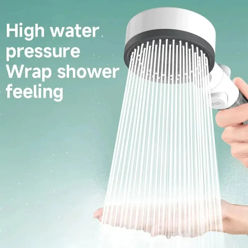 High Pressure Handheld Shower Head with 8 Modes Adjustable Water Filter One Key Stop Water Saving Bathroom Accessory