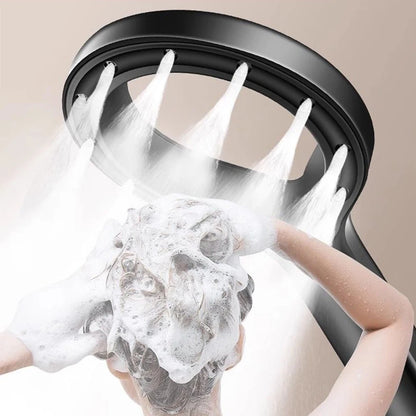 Ring-shaped water booster handheld shower head nozzle ABS large panel spray water-saving anti-blocking bathroom showerhead