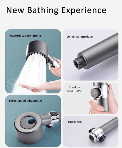 New Pressurized Shower 4 Modes Adjustable Water Saving Shower High Pressure Showerhead With Filter Bathroom Massage Shower
