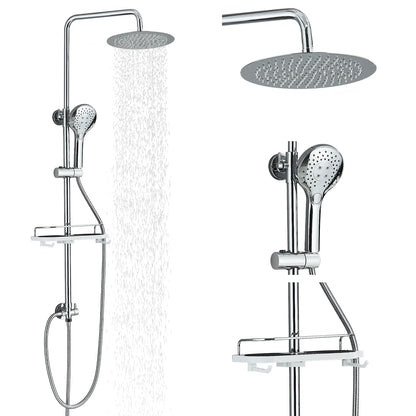 Chrome Bathroom Shower Faucet Set Wall Mounted Shower column Taps Rainfall Shower Mixer Crane