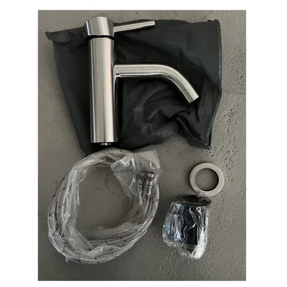 Matte Black Bathroom Basin Faucet Deck Mounted Short Hot and Cold Water Mixer Tap Crane For Vessel Sink