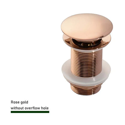 Bathroom Sink Push Down Pop Up Stopper Drain in Brushed Gold,Matt Black,White,Rose Gold,Gold,Chrome Washbasin Accessoires