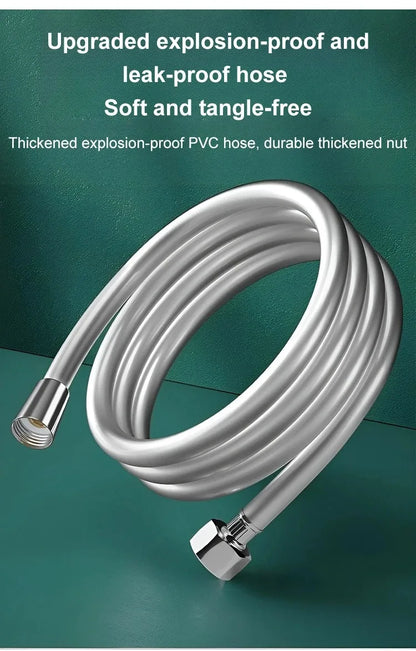 New High Pressure Shower Head 3 Modes Adjustable Spray with Massage Brush Filter Rain Shower Faucet Hose Bathroom Accessorie Set