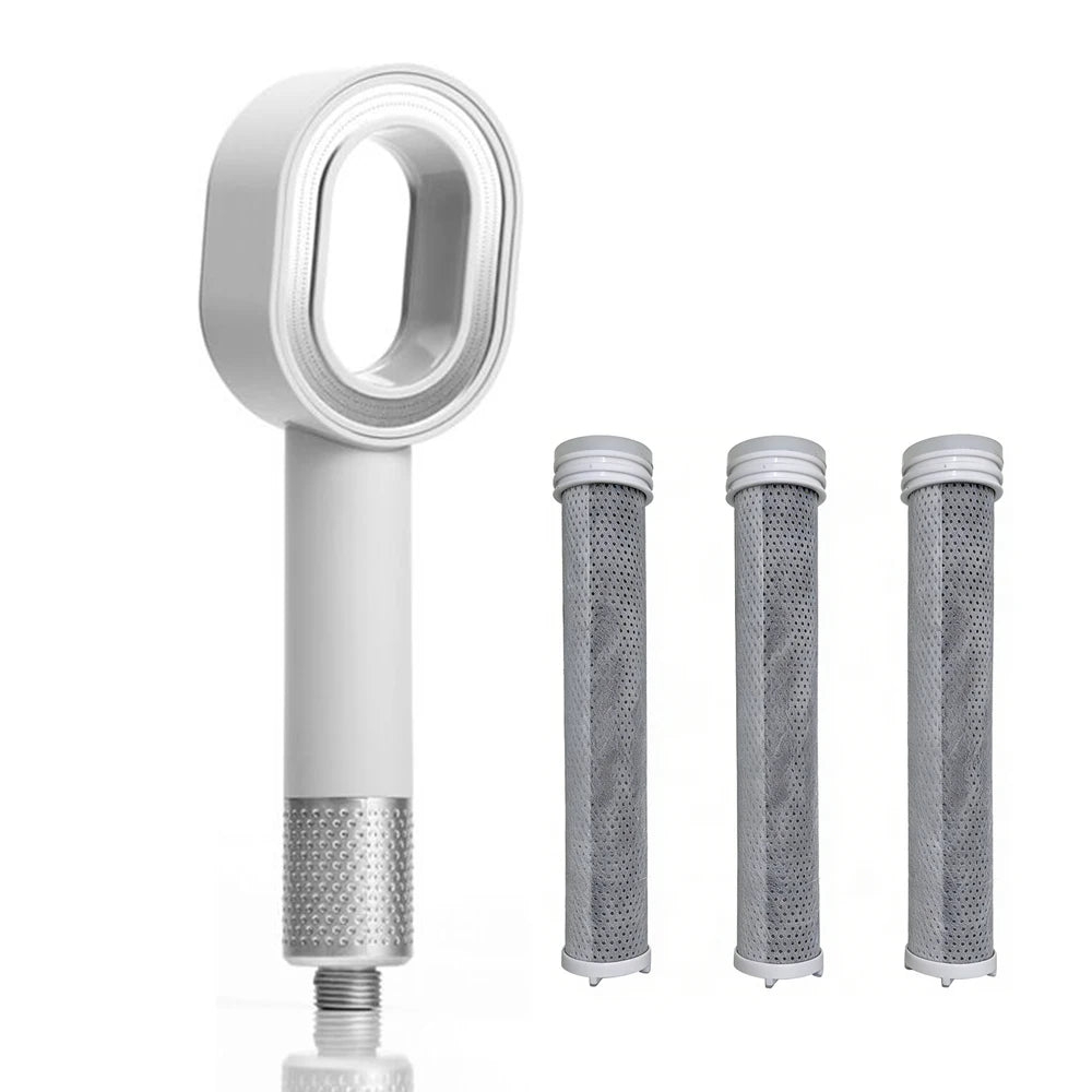 Handheld Shower Head ACF Filter High Pressure Water Saving Chlorine Removal Hard Water Purification Universal Showerhead