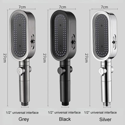 New High Pressure Shower Head 3 Modes Adjustable Spray with Massage Brush Filter Rain Shower Faucet Hose Bathroom Accessorie Set