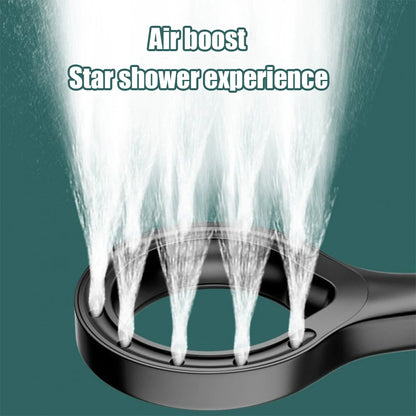Ring-shaped water booster handheld shower head nozzle ABS large panel spray water-saving anti-blocking bathroom showerhead