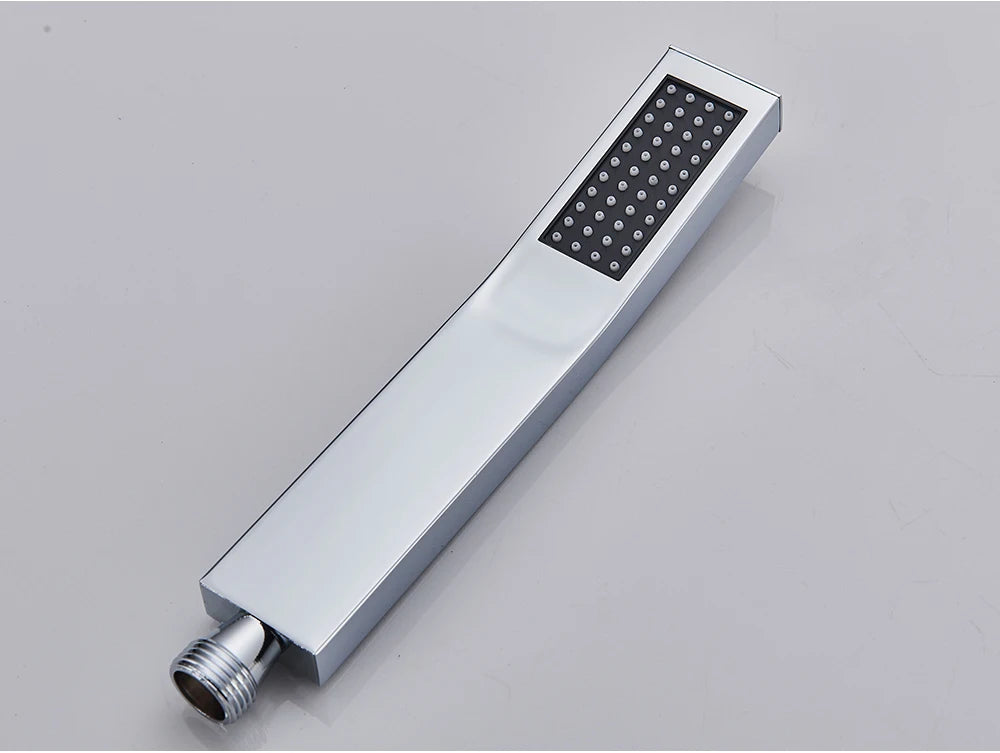 Uythner Handshower Head Brass Shower Head Square Handheld Head Replace Head Faucet Accessory Brass Material