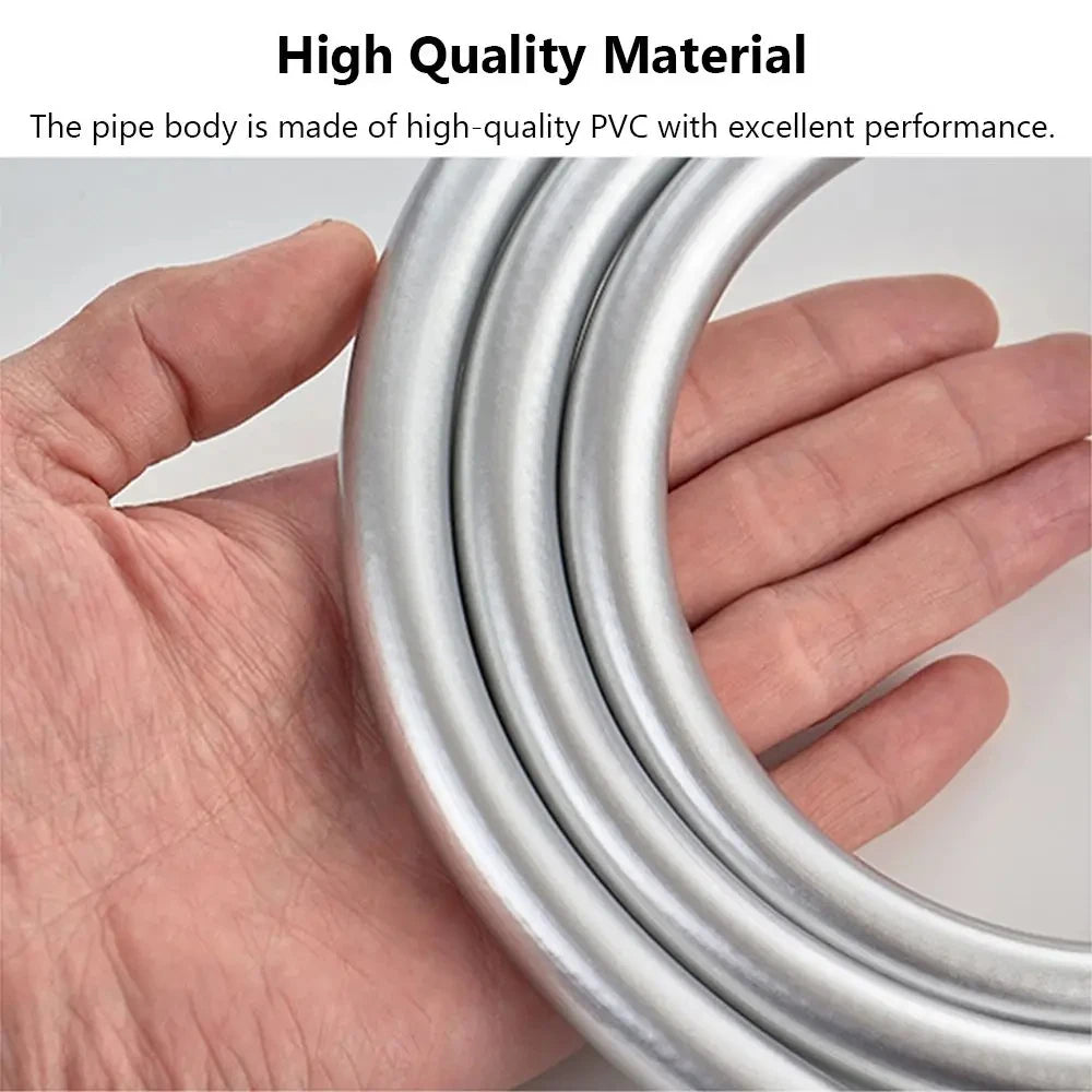 High Pressure Silver/Black Smooth PVC Bathroom Shower Hose 360° Rotation Flexible Hand Held Shower Head