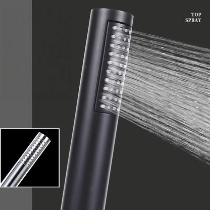 Hand-held Shower Head Plastic Black Bathroom Rainfall Shower Nozzle Aerator High Pressure handheld Shower Head for Bathroom