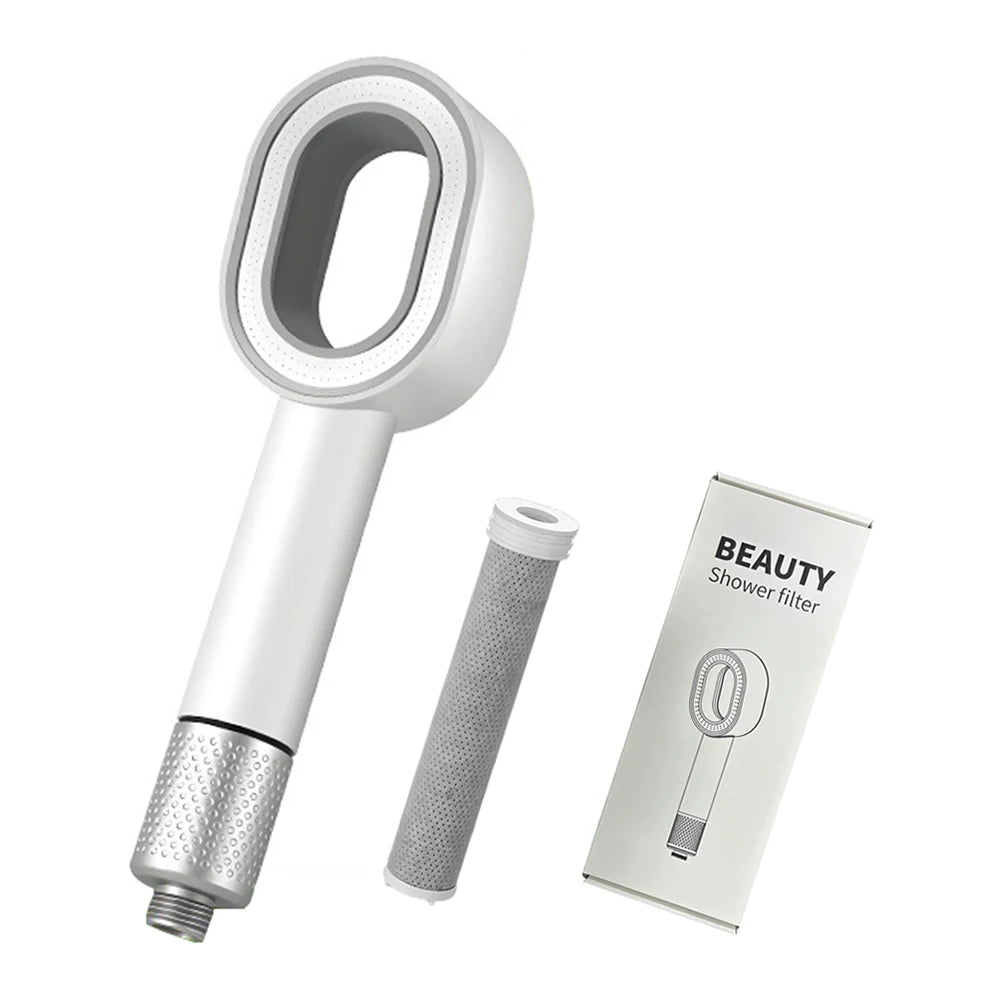 Handheld Shower Head ACF Filter High Pressure Water Saving Chlorine Removal Hard Water Purification Universal Showerhead