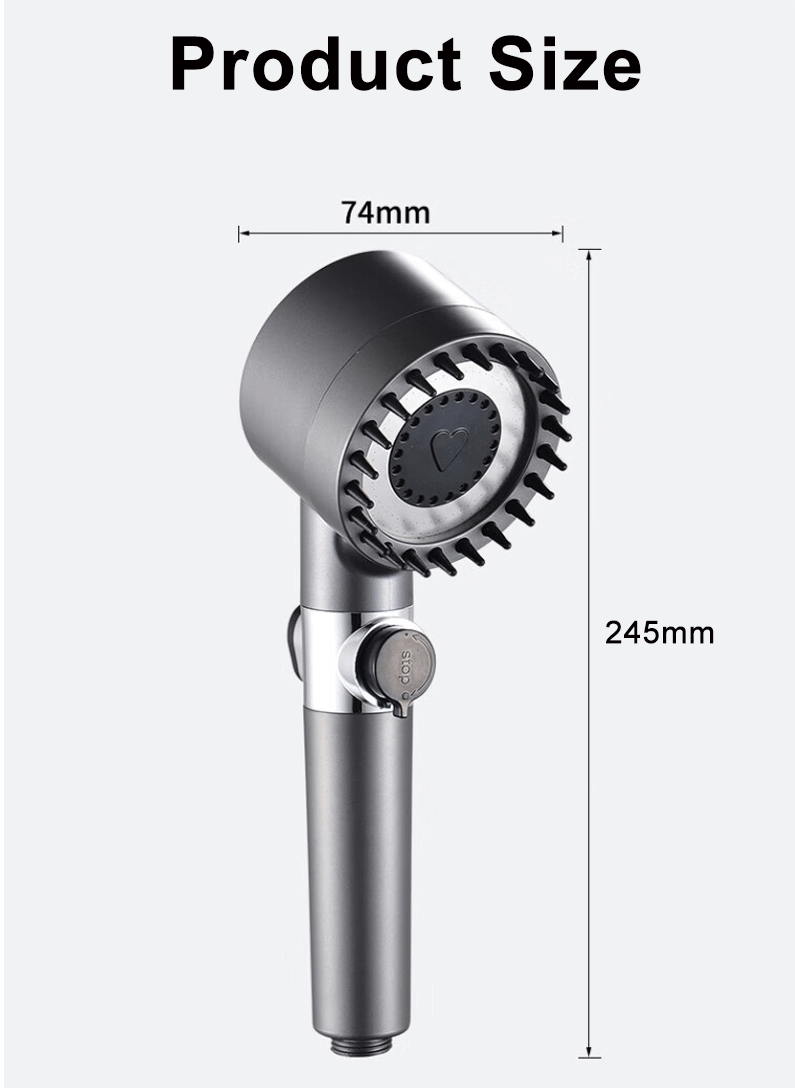 New Pressurized Shower 4 Modes Adjustable Water Saving Shower High Pressure Showerhead With Filter Bathroom Massage Shower