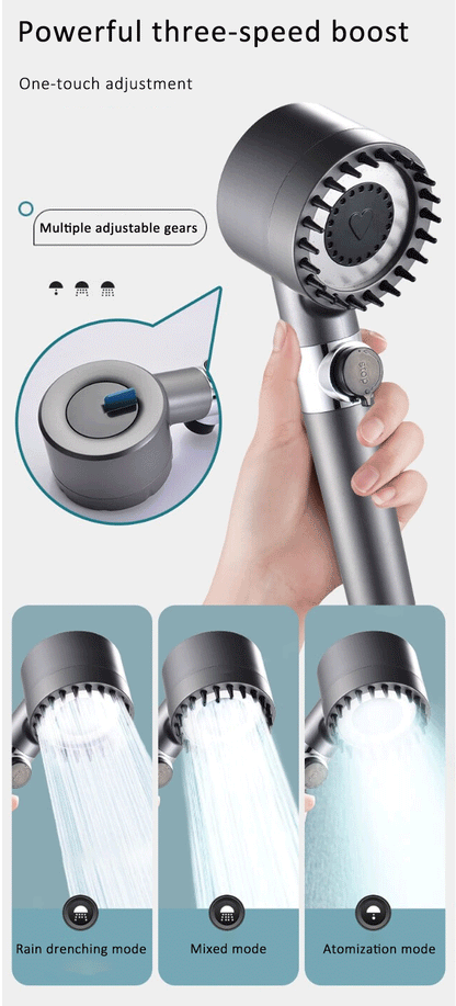 New Pressurized Shower 4 Modes Adjustable Water Saving Shower High Pressure Showerhead With Filter Bathroom Massage Shower