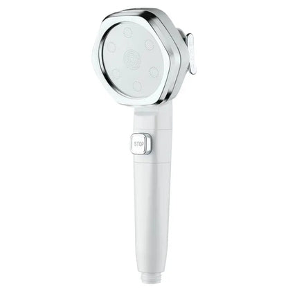 Hexagonal Pressurized Shower Head Four-speed Supercharged Hard ABS Fall-resistant Water Filter Bathroom Accessories