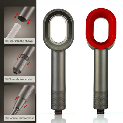 Handheld Shower Head ACF Filter High Pressure Water Saving Chlorine Removal Hard Water Purification Universal Showerhead