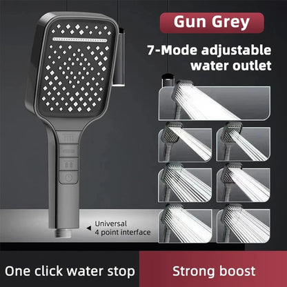 7 Modes Large Shower Head Adjustable One Key Stop Bathroom High-pressure Water-saving Shower Mixer Nozzles Bathroom Accessories