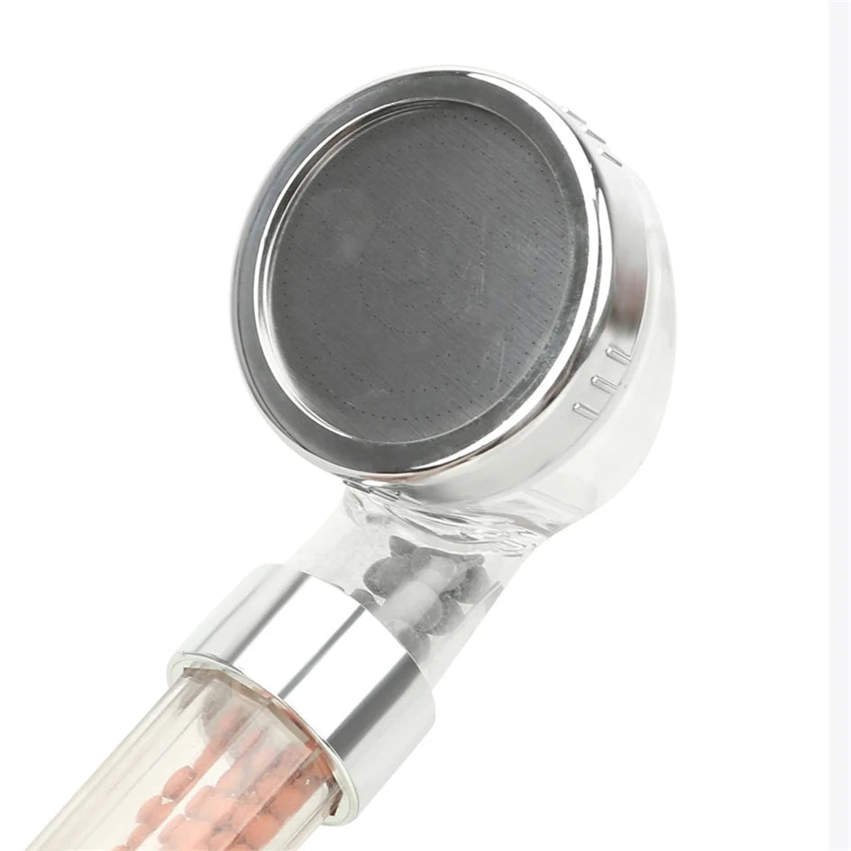 1PC ABS Filtered Shower Head Anti Limestone High-Pressure Water Saving Handheld Clear Showerheads with Filter Beads for Bathroom